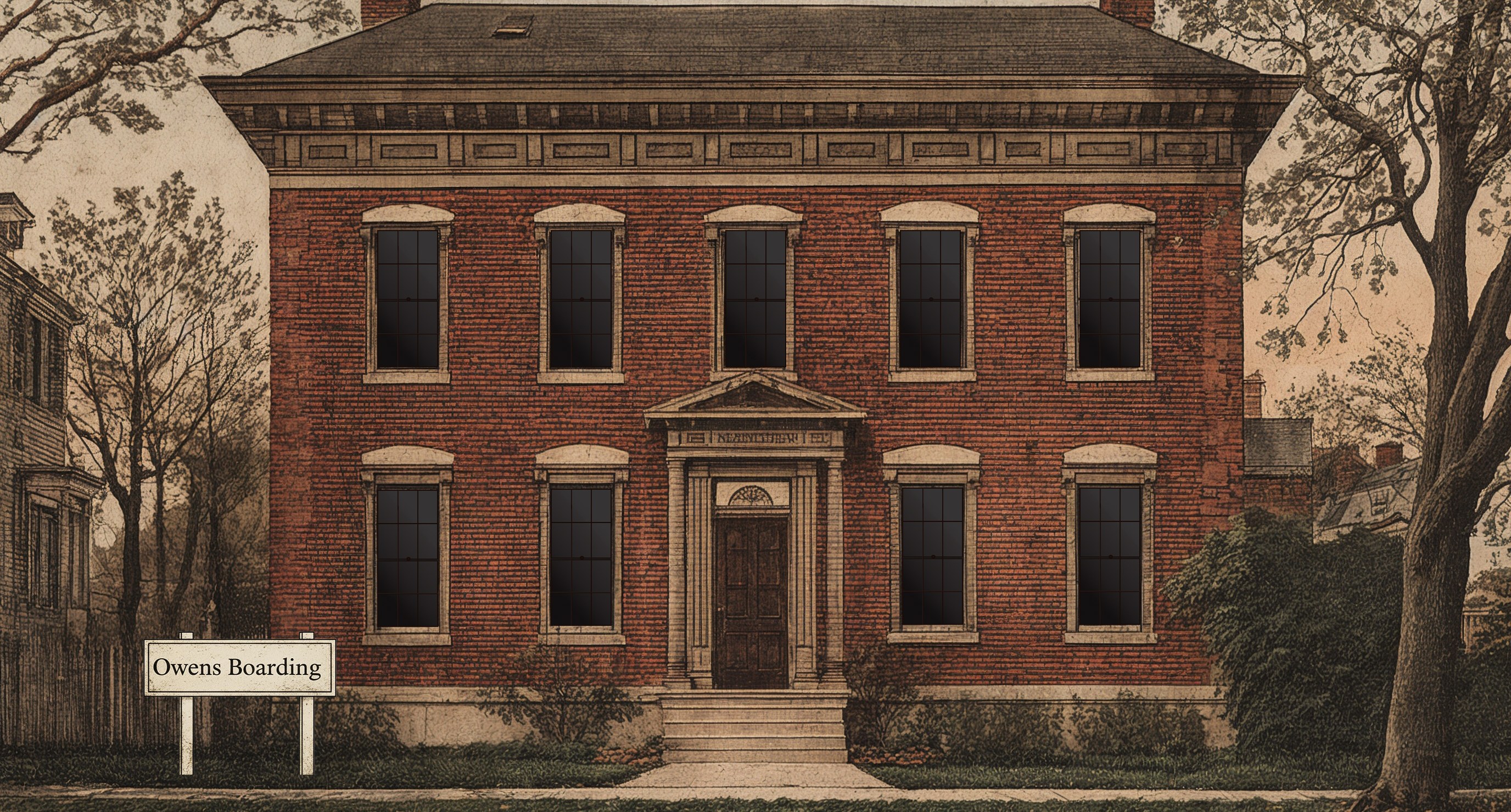 Owens Boarding, a two-story red brick boarding house
